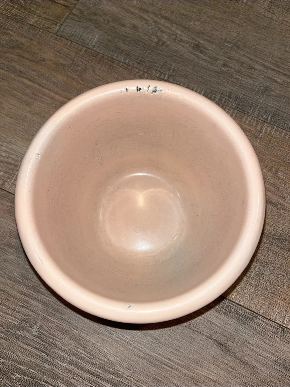 Vintage Primitive Thick Metal Enamelware Pink Mixing Bowl 7